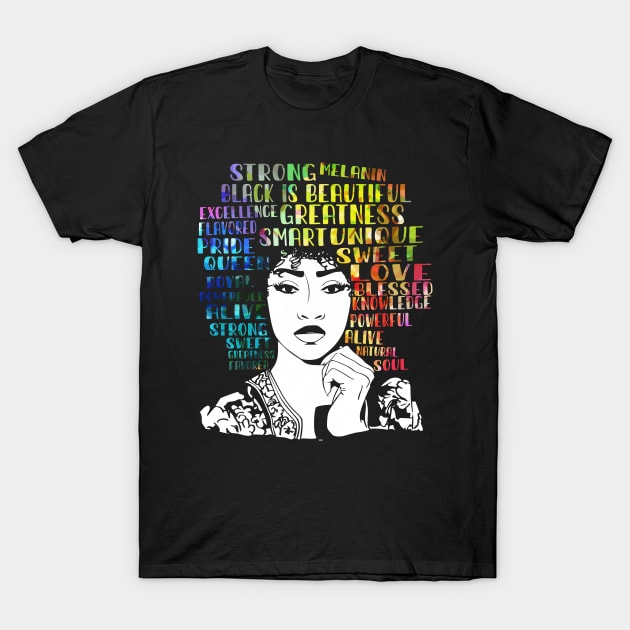 African American Educated Strong Black Woman Queen T-Shirt by Caskara